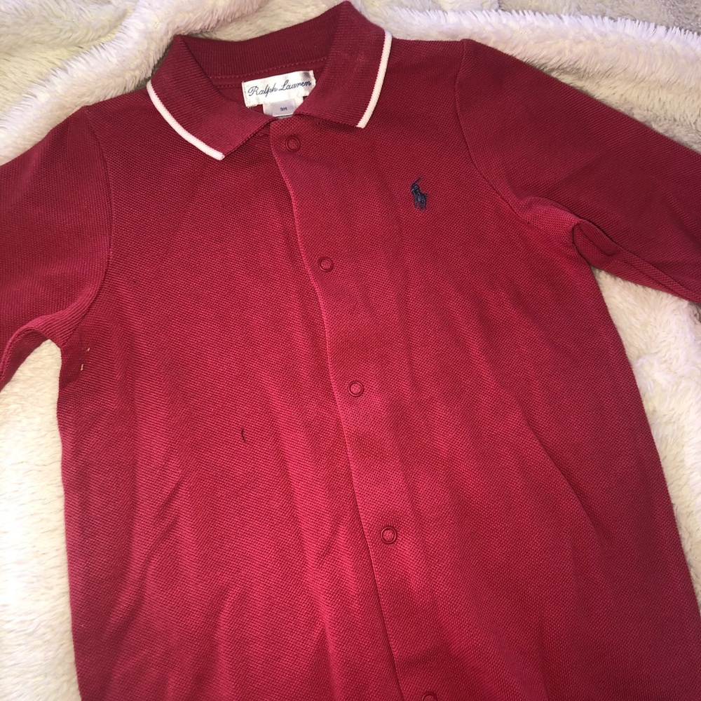 ⚾️RALPH LAUREN boys one piece buttoned up onesie 9